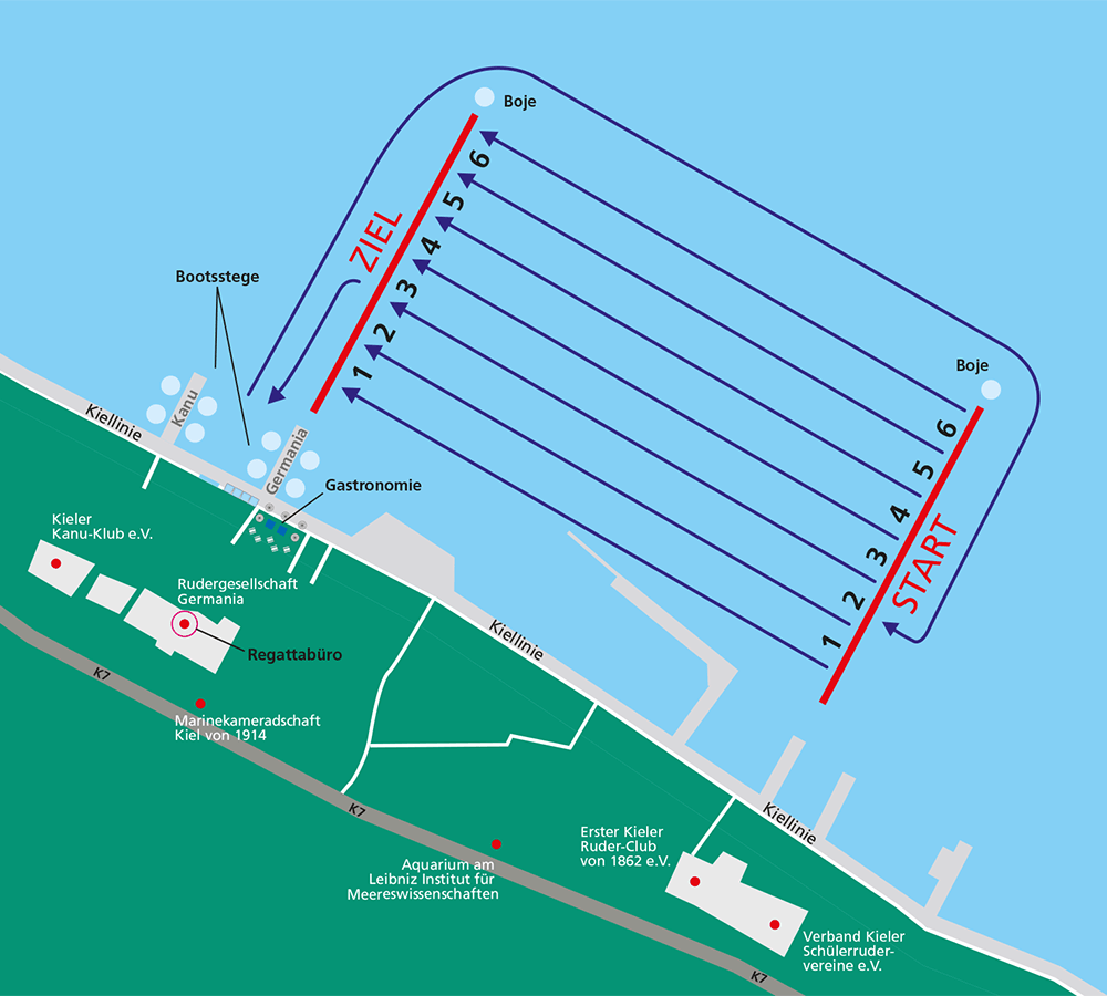 Fahrtordnung Rudern gegen Krebs in Kiel 2016