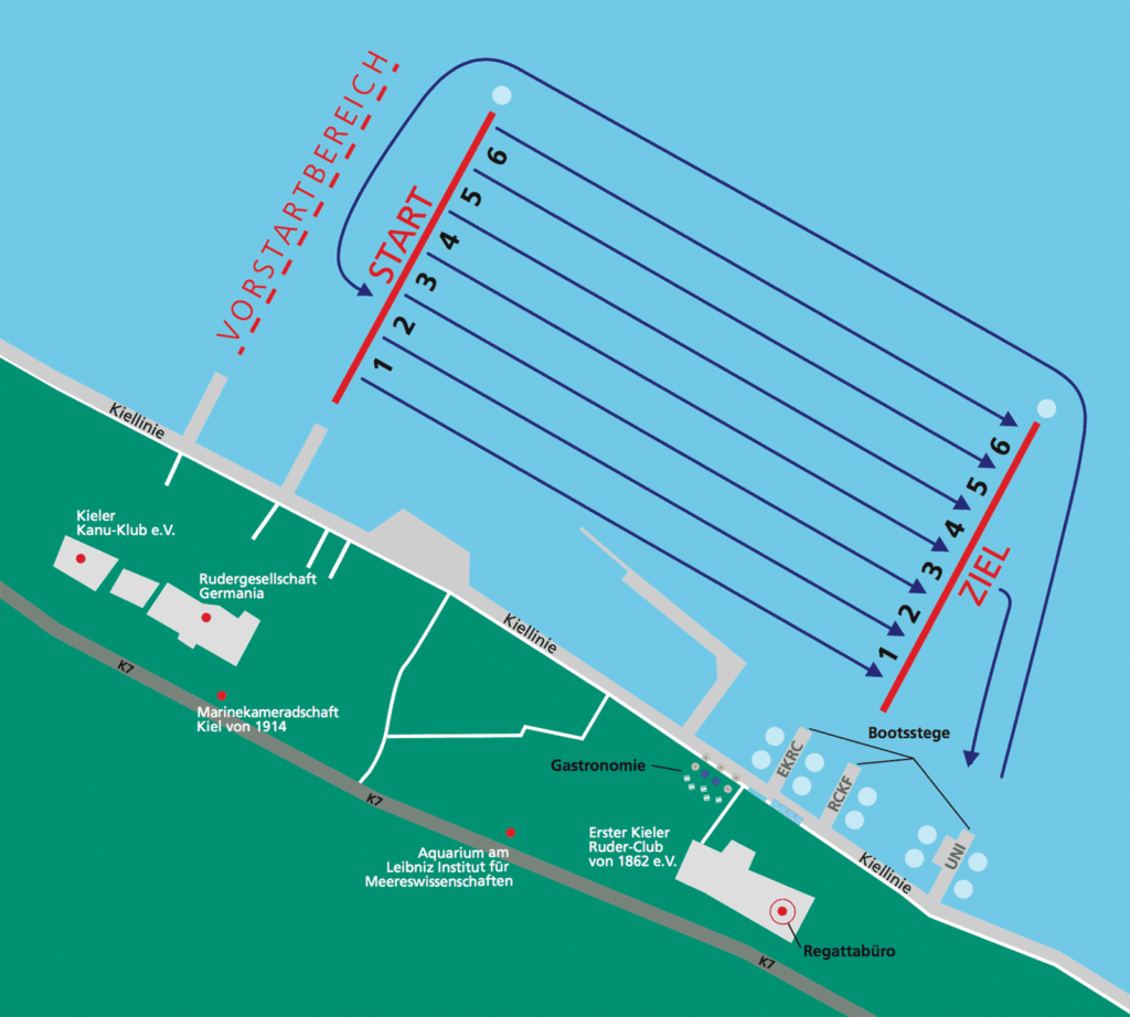 Fahrtordnung Rudern gegen Krebs in Kiel 2017